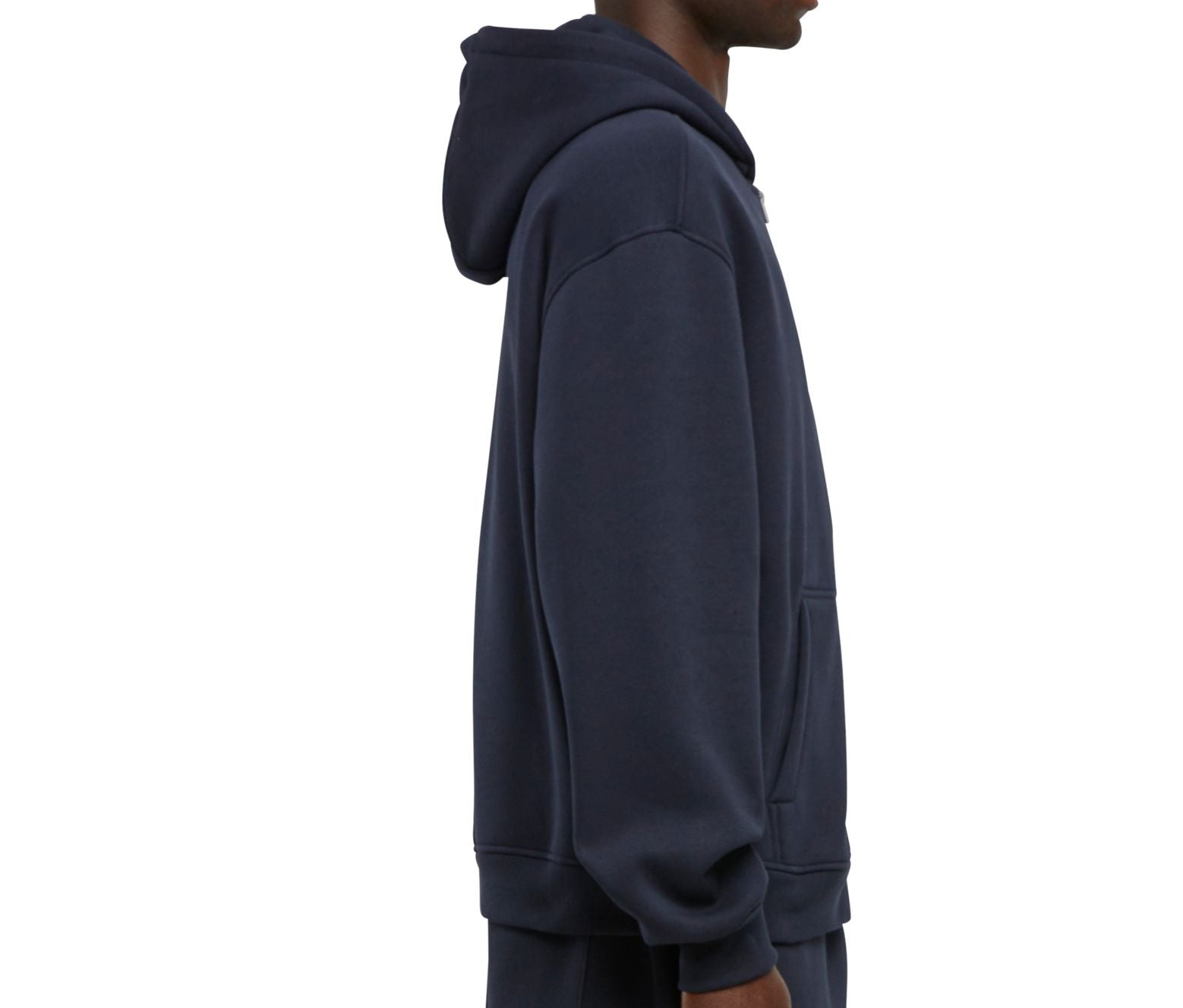 Sweat à Capuche Zippé Ample - Navy