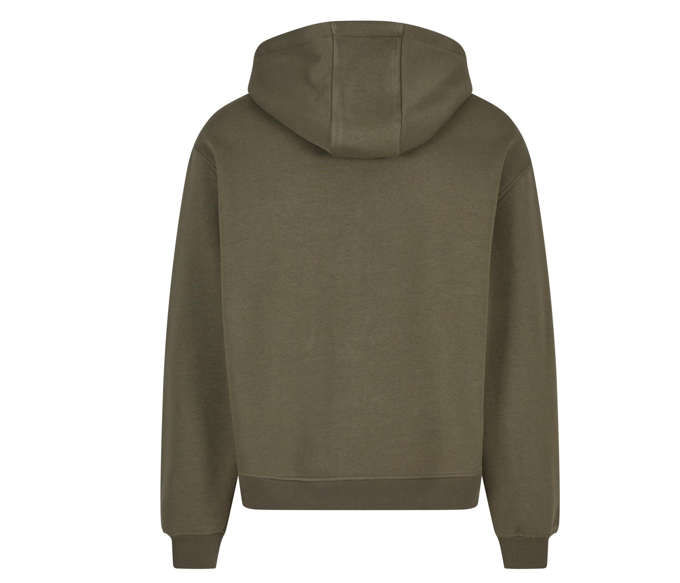 Sweat à Capuche Zippé Ample - Olive