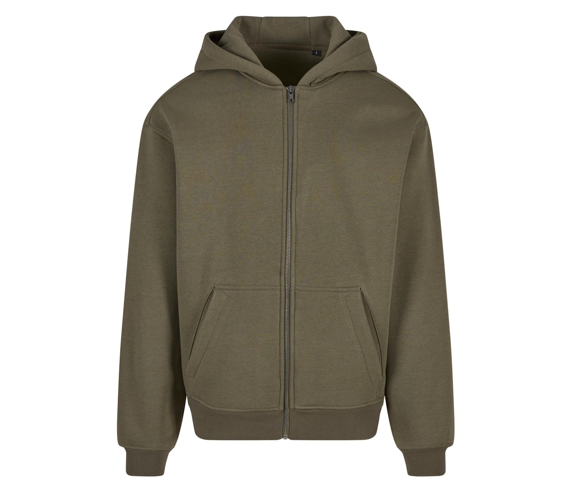 Sweat à Capuche Zippé Ample - Olive