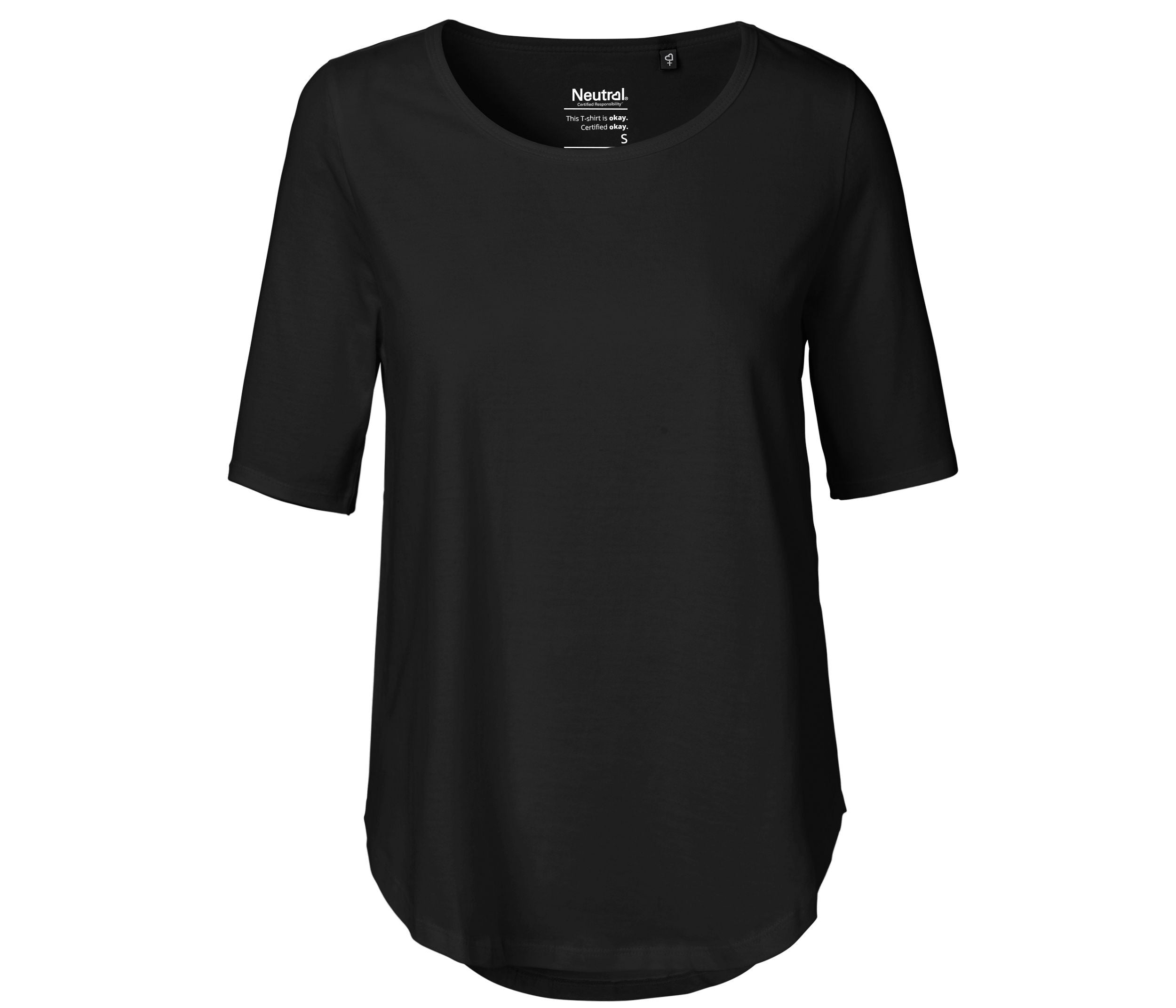 Tee-Shirt Femme Manches Mi-Longues - Black