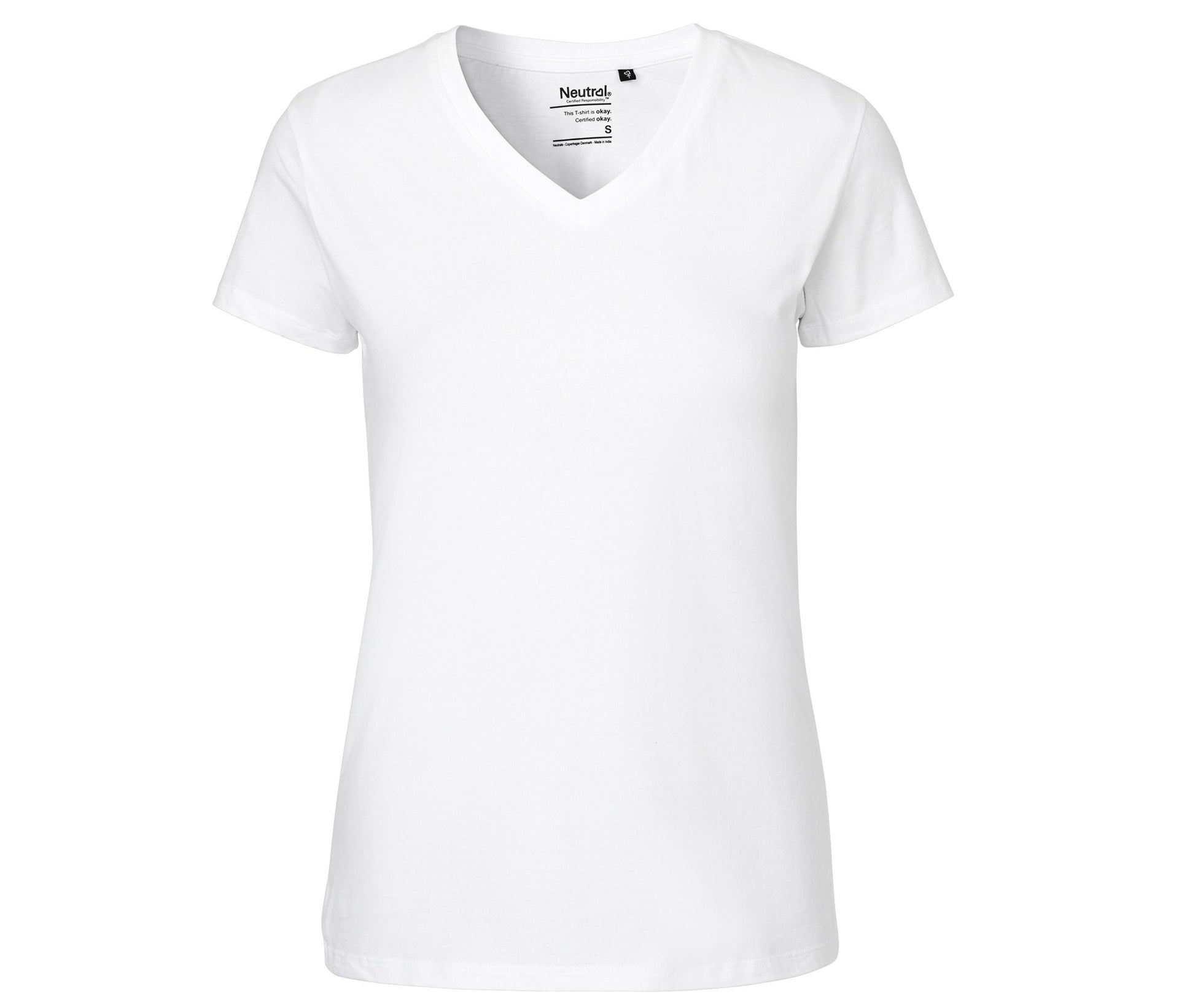 Tee-Shirt Femme Col V - White