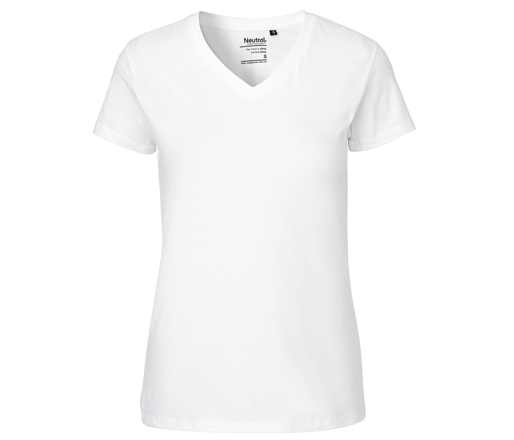 Tee-Shirt Femme Col V - White