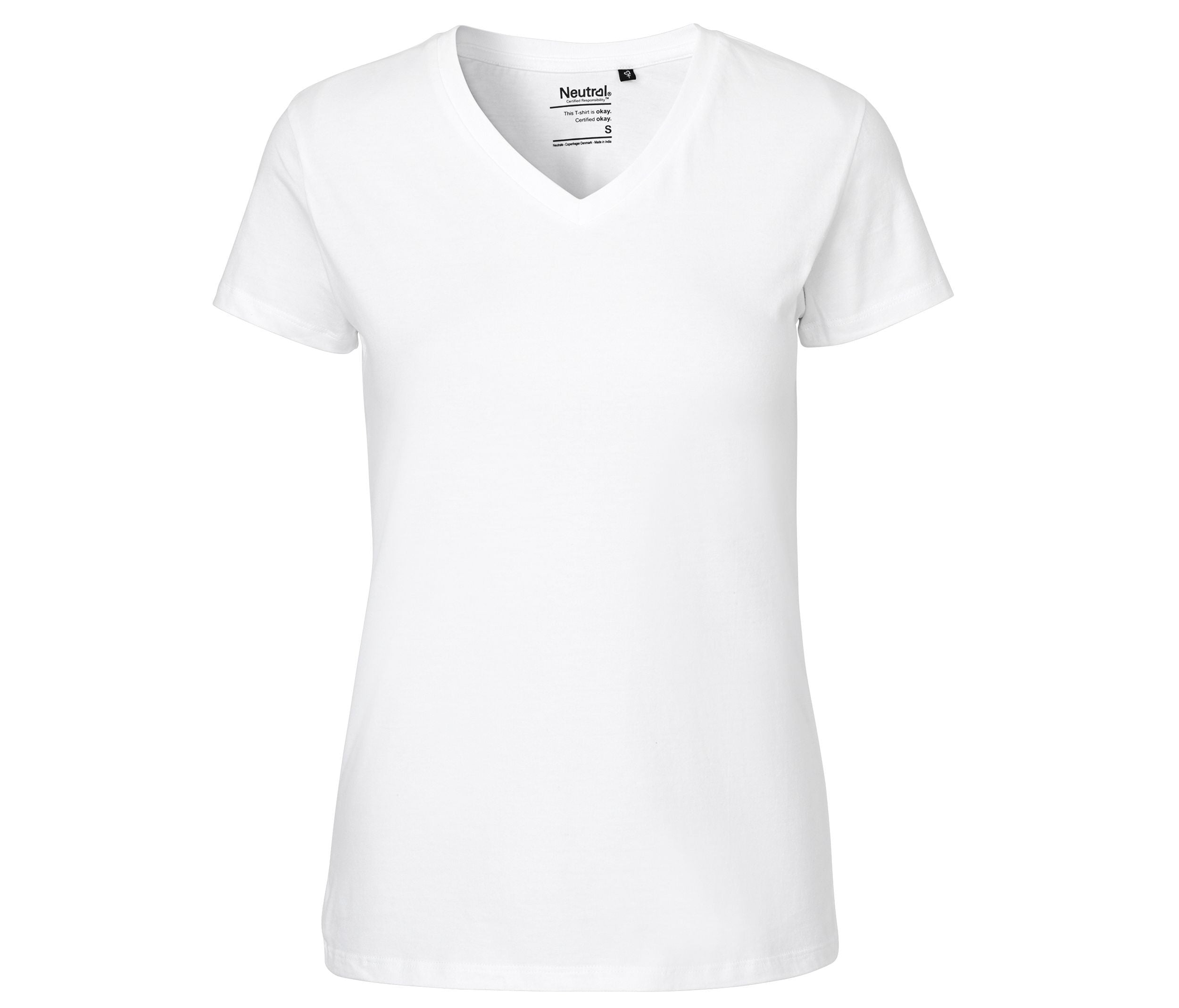 Tee-Shirt Femme Col V - White