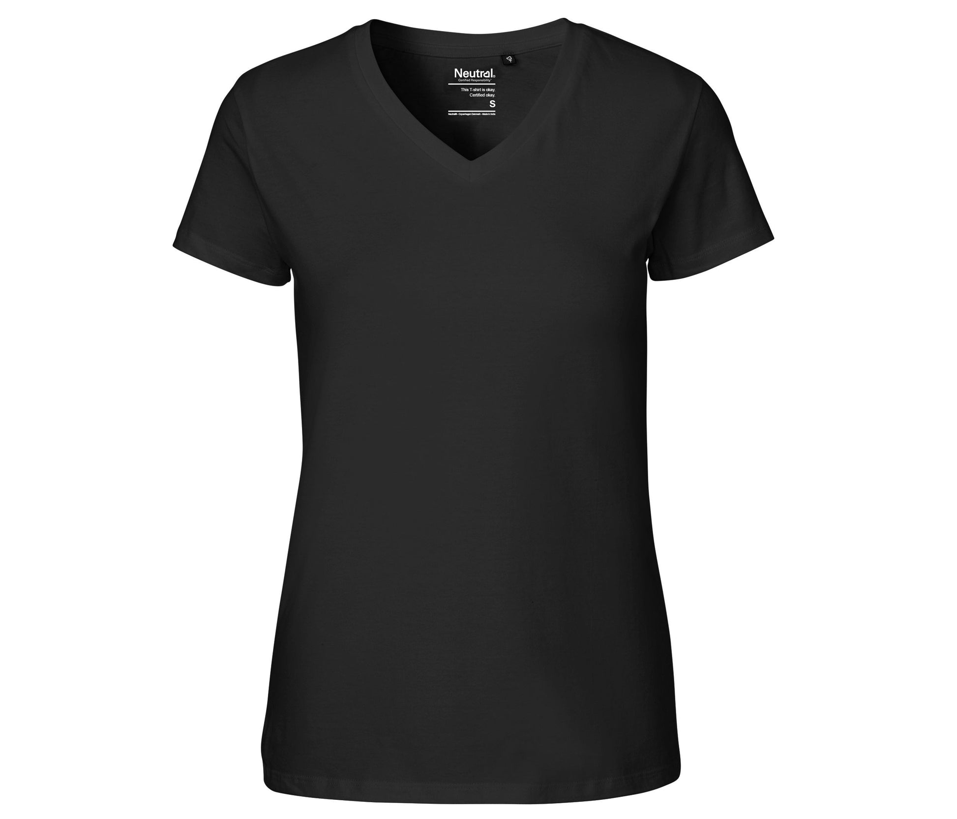 Tee-Shirt Femme Col V - Black