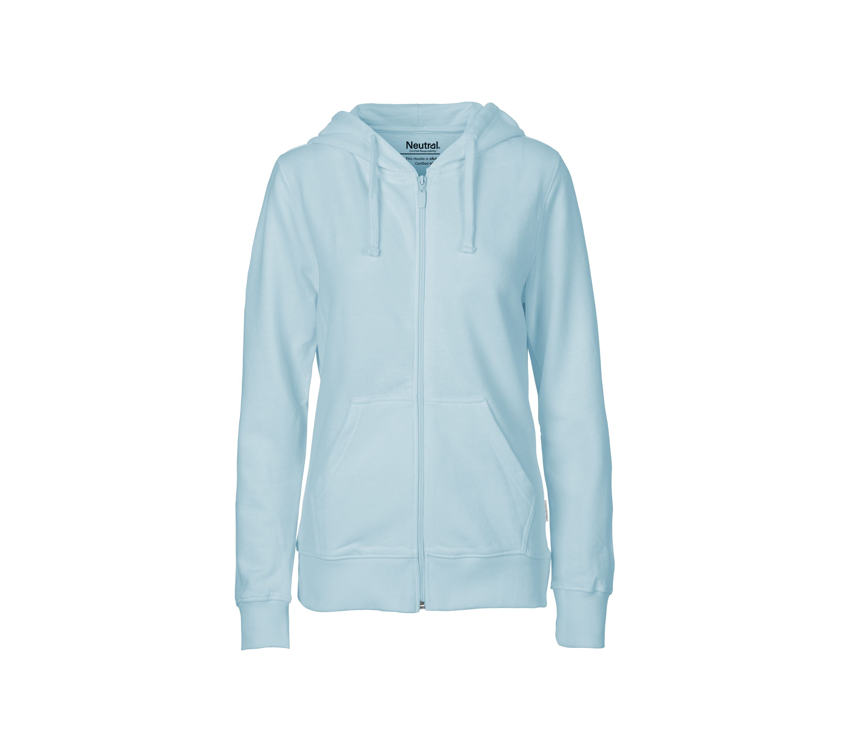 Sweat Capuche Zippé Femme - Light Blue
