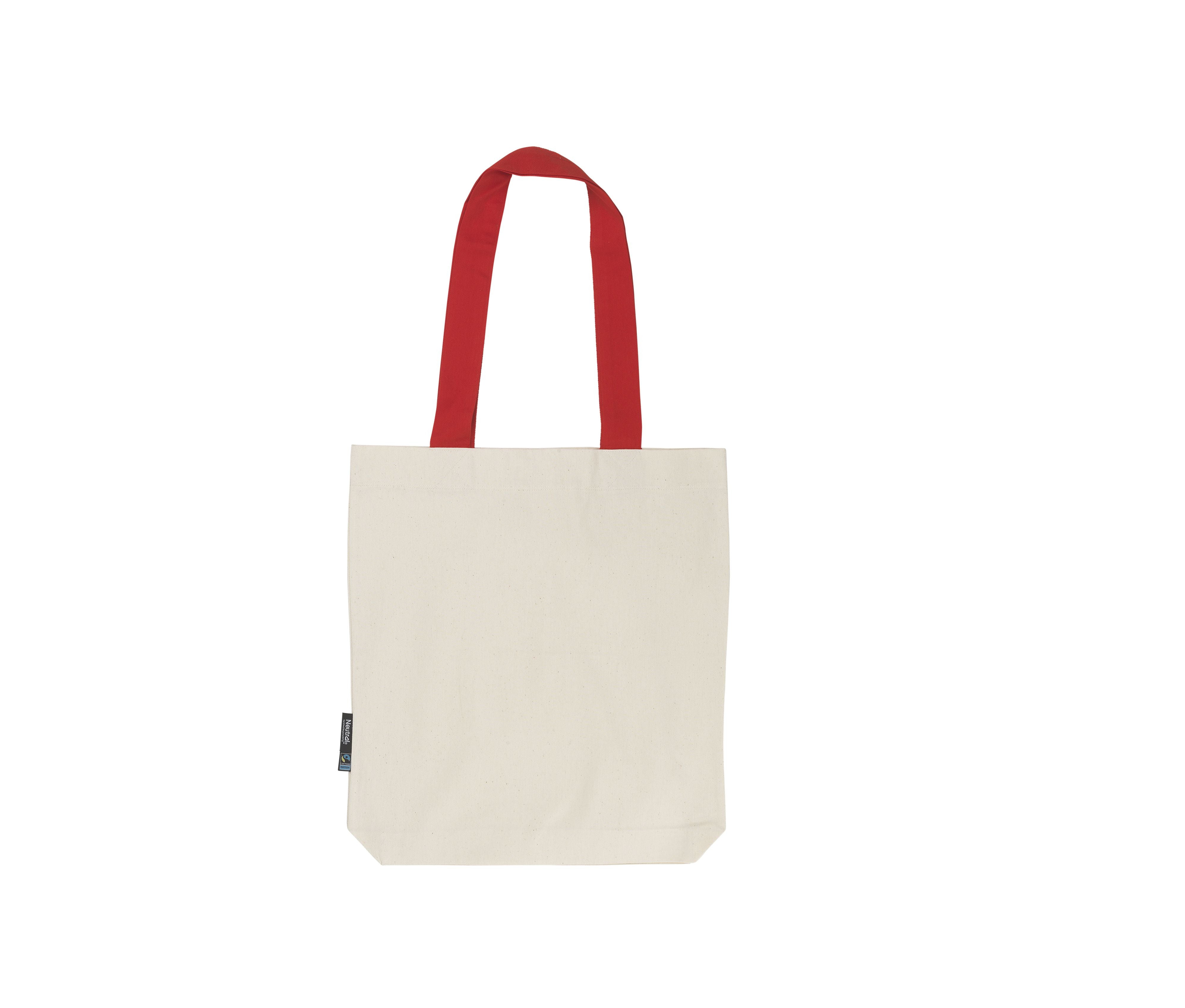 Sac Shopping Anses Contrastées - Nature/red