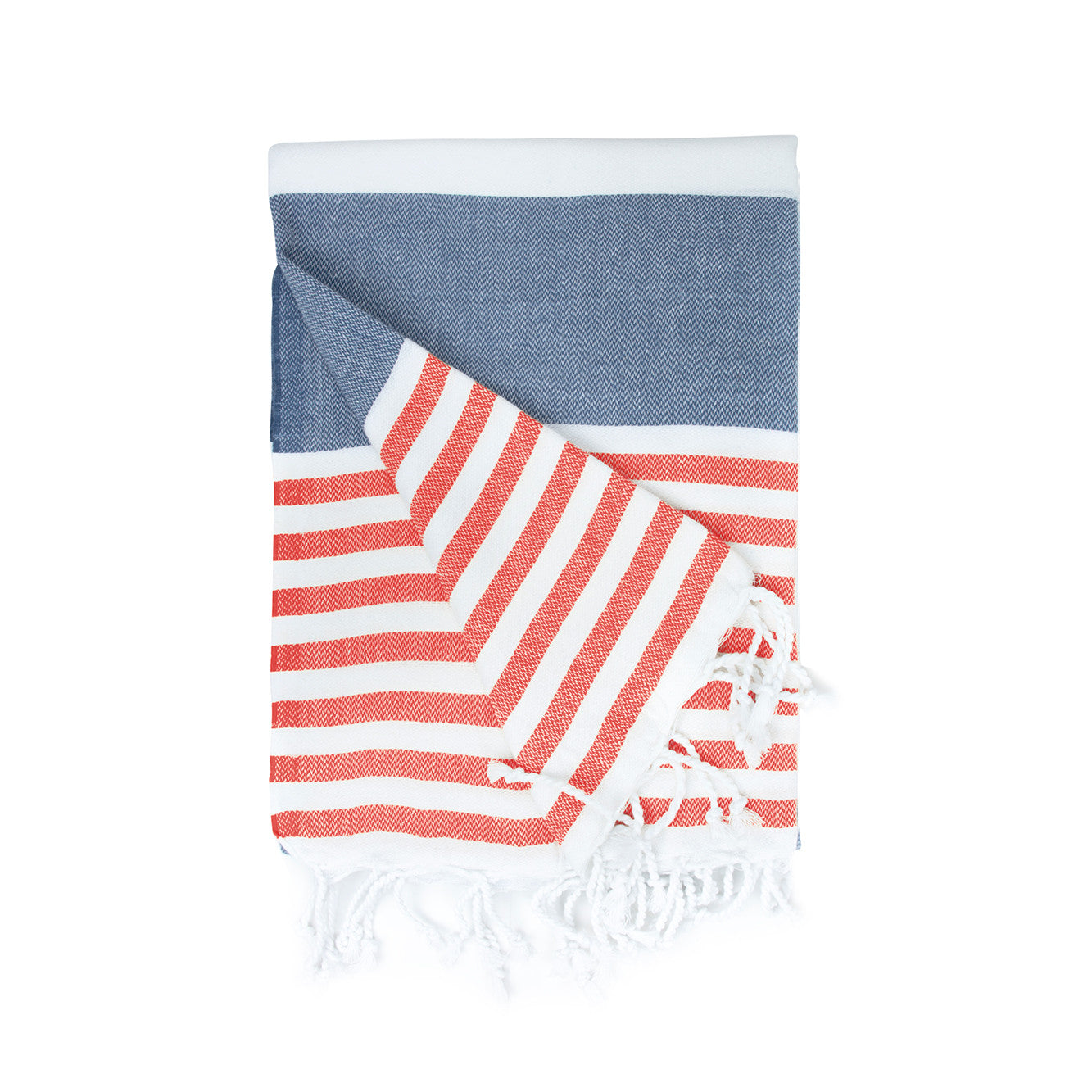Fouta Marine - Navy Blue/red