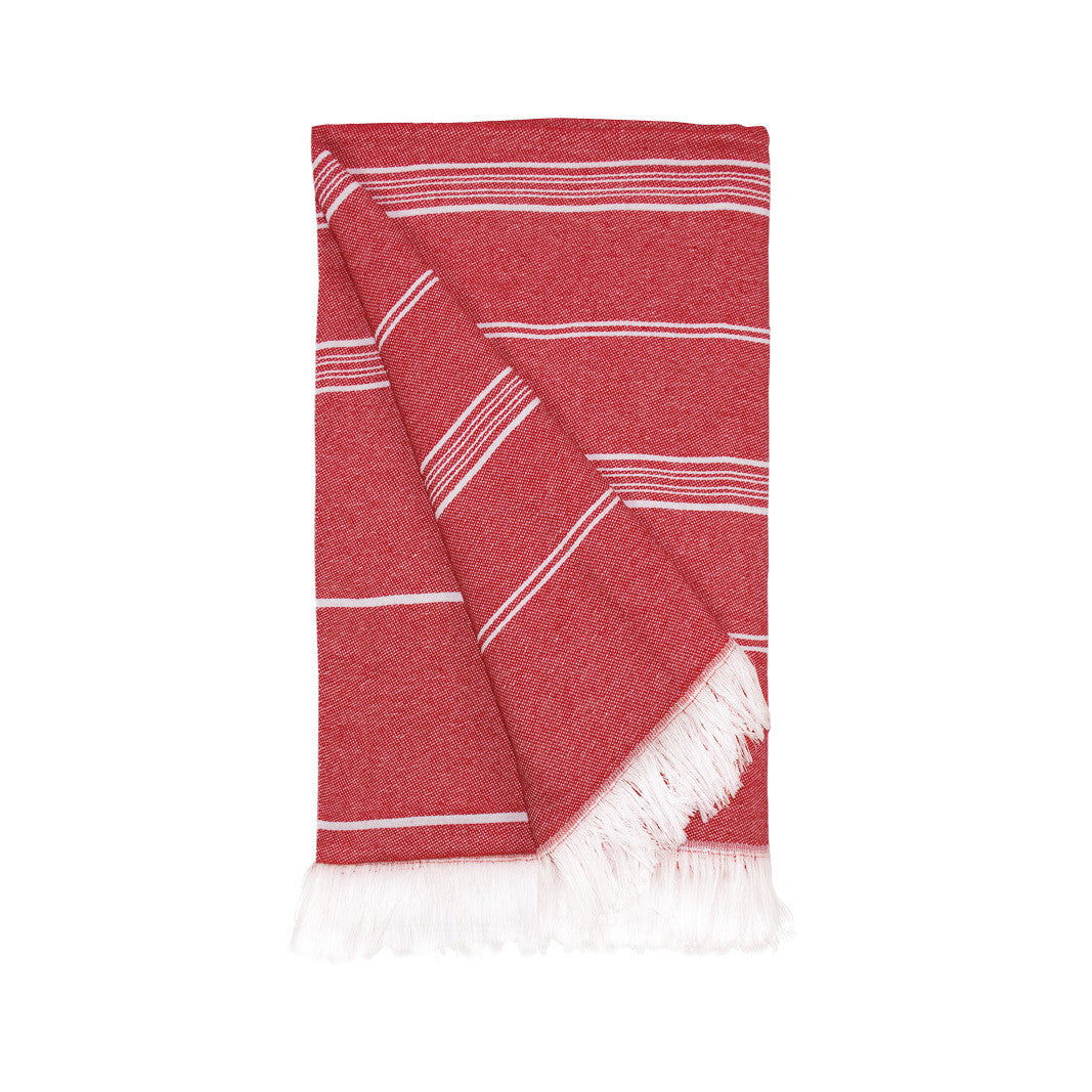 Fouta en Coton et Polyester Recyclé - Red
