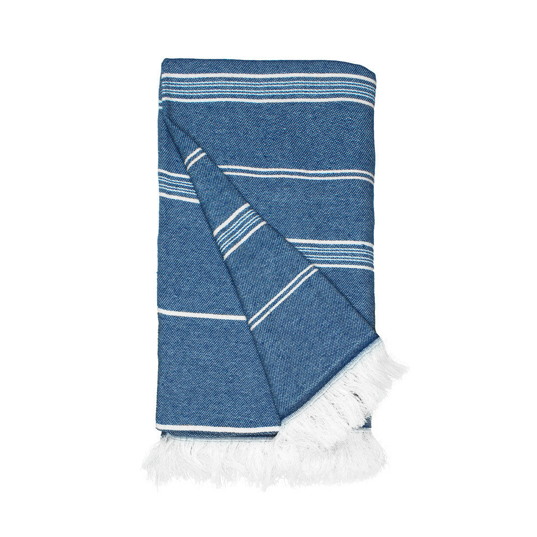 Fouta en Coton et Polyester Recyclé - Navy Blue