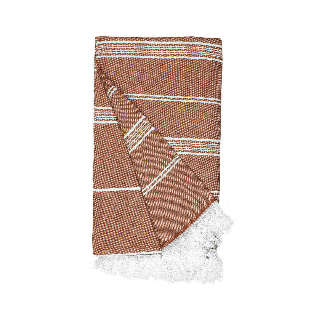 Fouta en Coton et Polyester Recyclé - Rust Orange