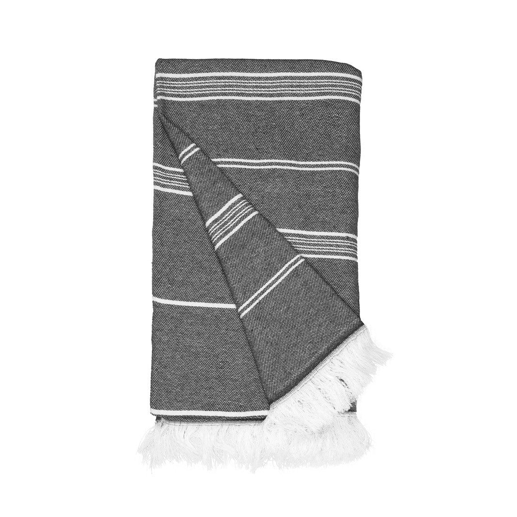 Fouta en Coton et Polyester Recyclé - Steel Grey
