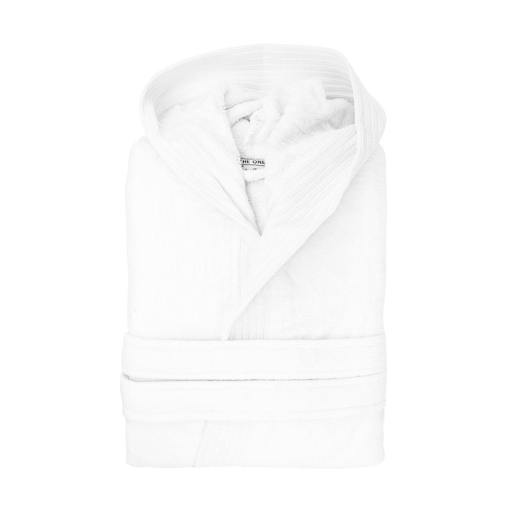 Peignoir à Capuche en Velours - White