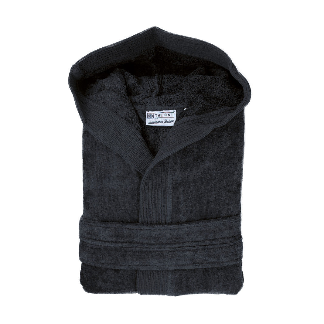 Peignoir à Capuche en Velours - Anthracite