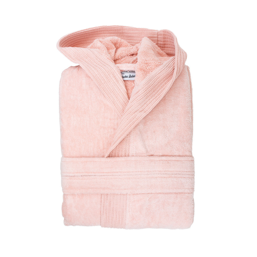 Peignoir à Capuche en Velours - Salmon