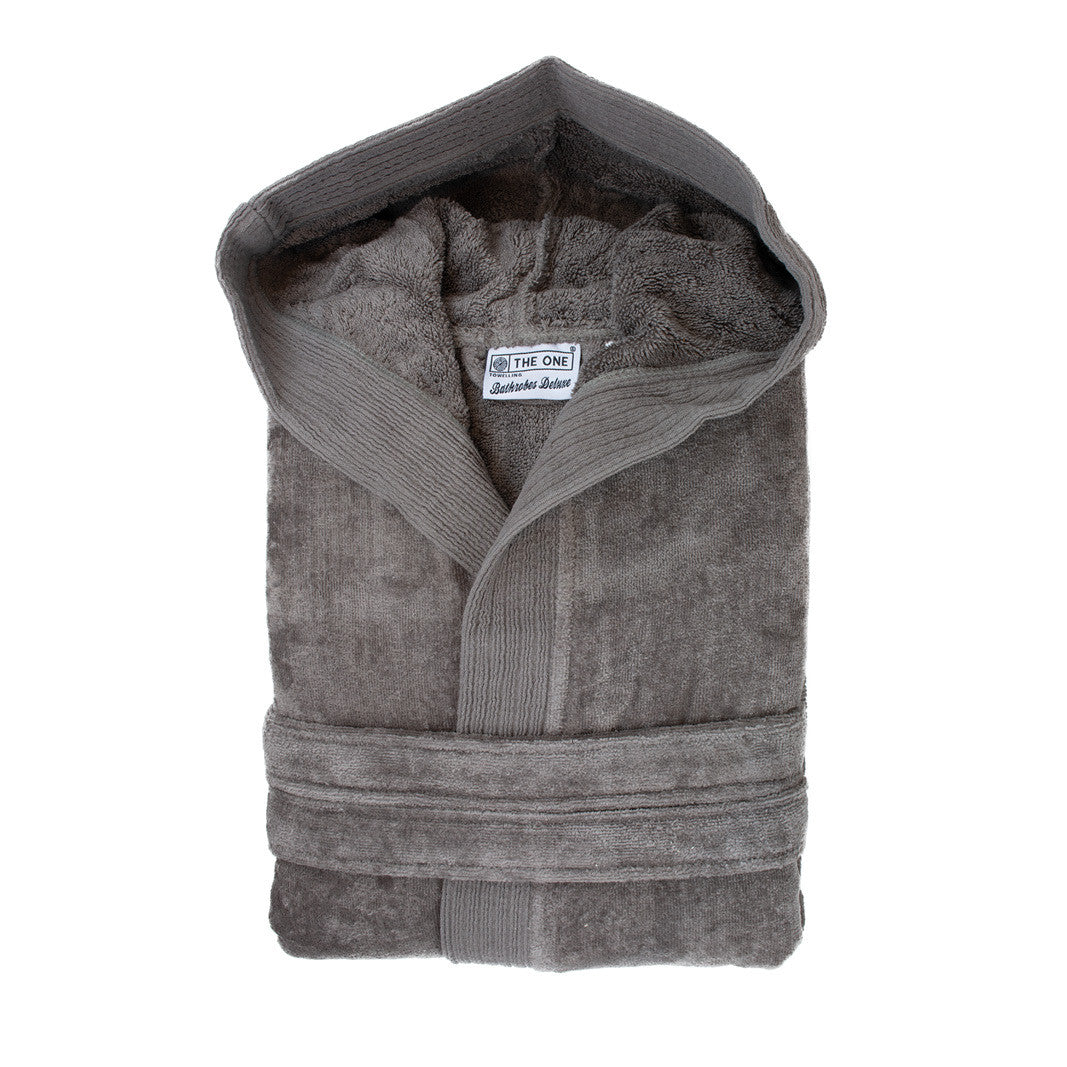 Peignoir à Capuche en Velours - Taupe