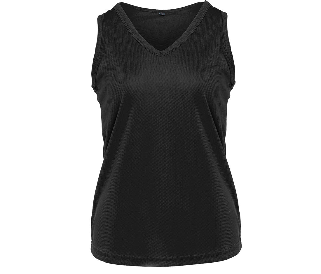 Débardeur Respirant Femme Col en V - Black