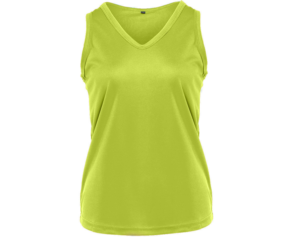 Débardeur Respirant Femme Col en V - Fluorescent Yellow