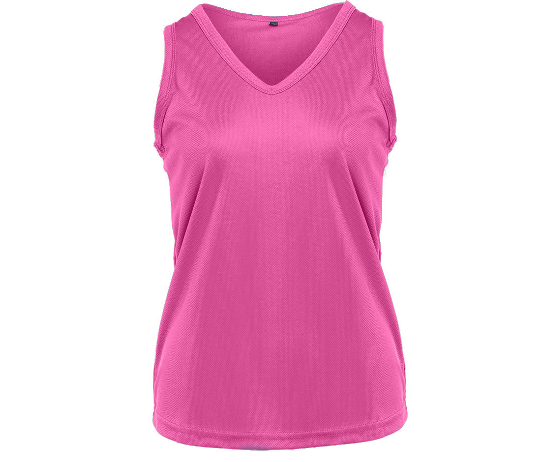 Débardeur Respirant Femme Col en V - Fluorescent Pink