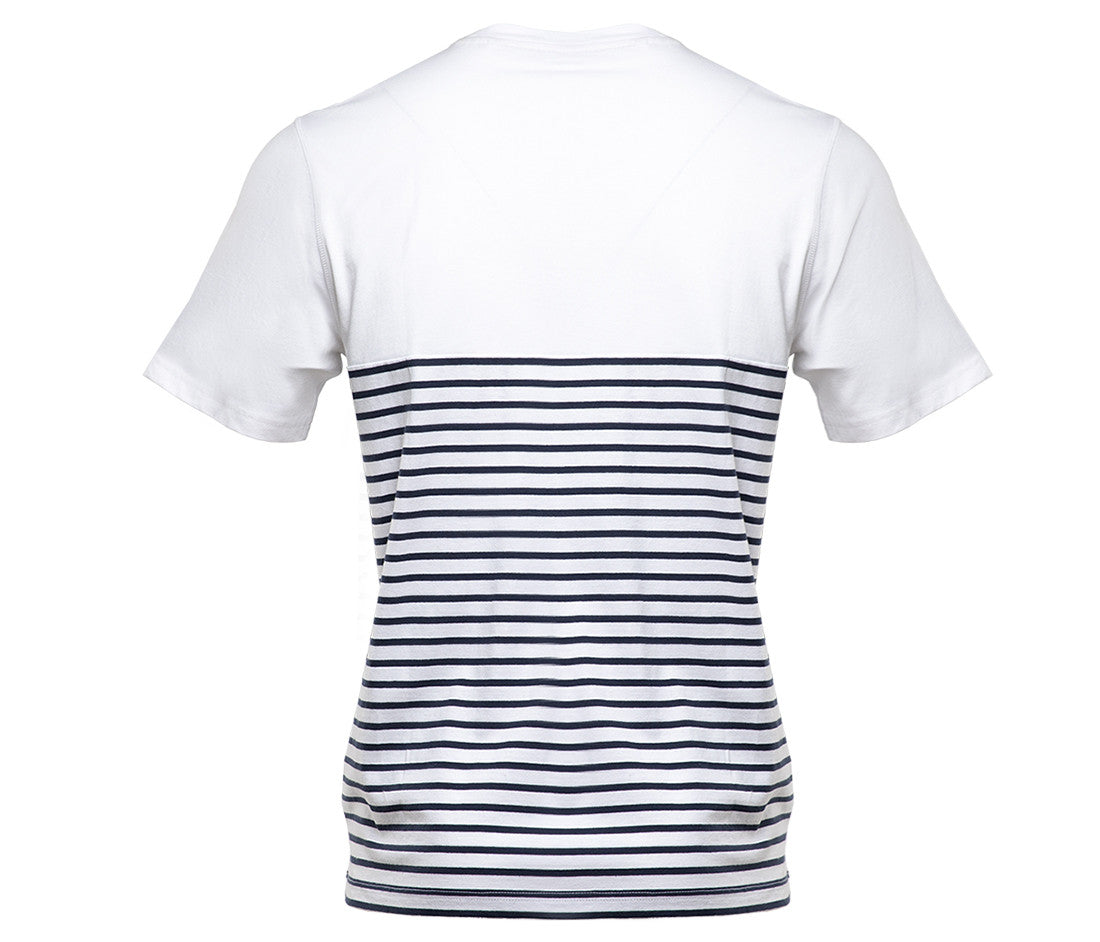 Marinière Manches Courtes en Coton Organique - White / Navy