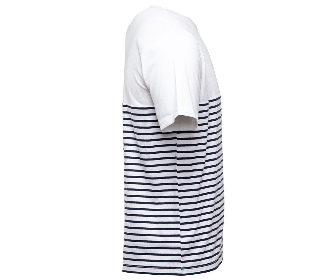 Marinière Manches Courtes en Coton Organique - White / Navy