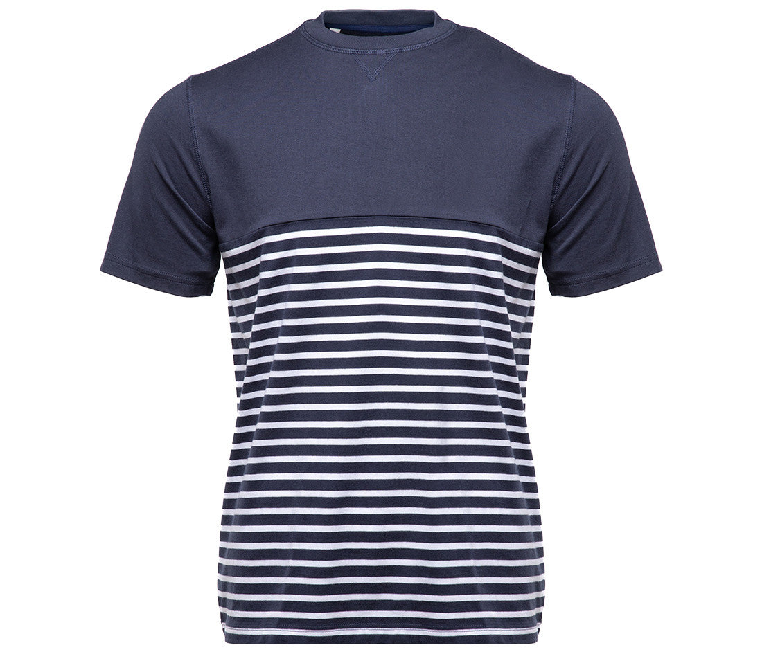 Marinière Manches Courtes en Coton Organique - Navy / White