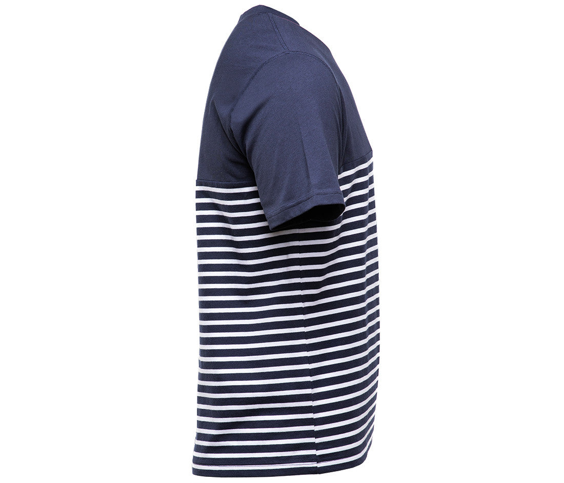 Marinière Manches Courtes en Coton Organique - Navy / White