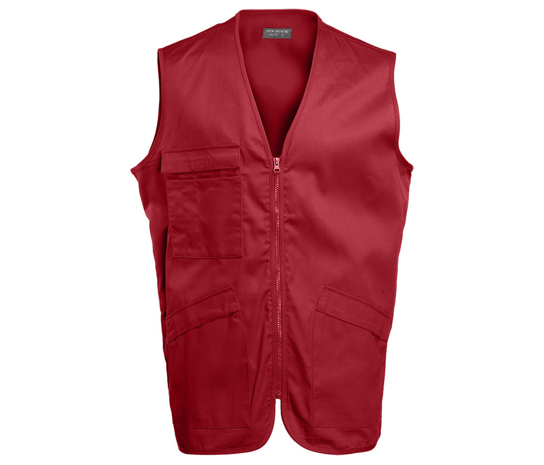 Gilet Multi-Poches Polycoton - Red