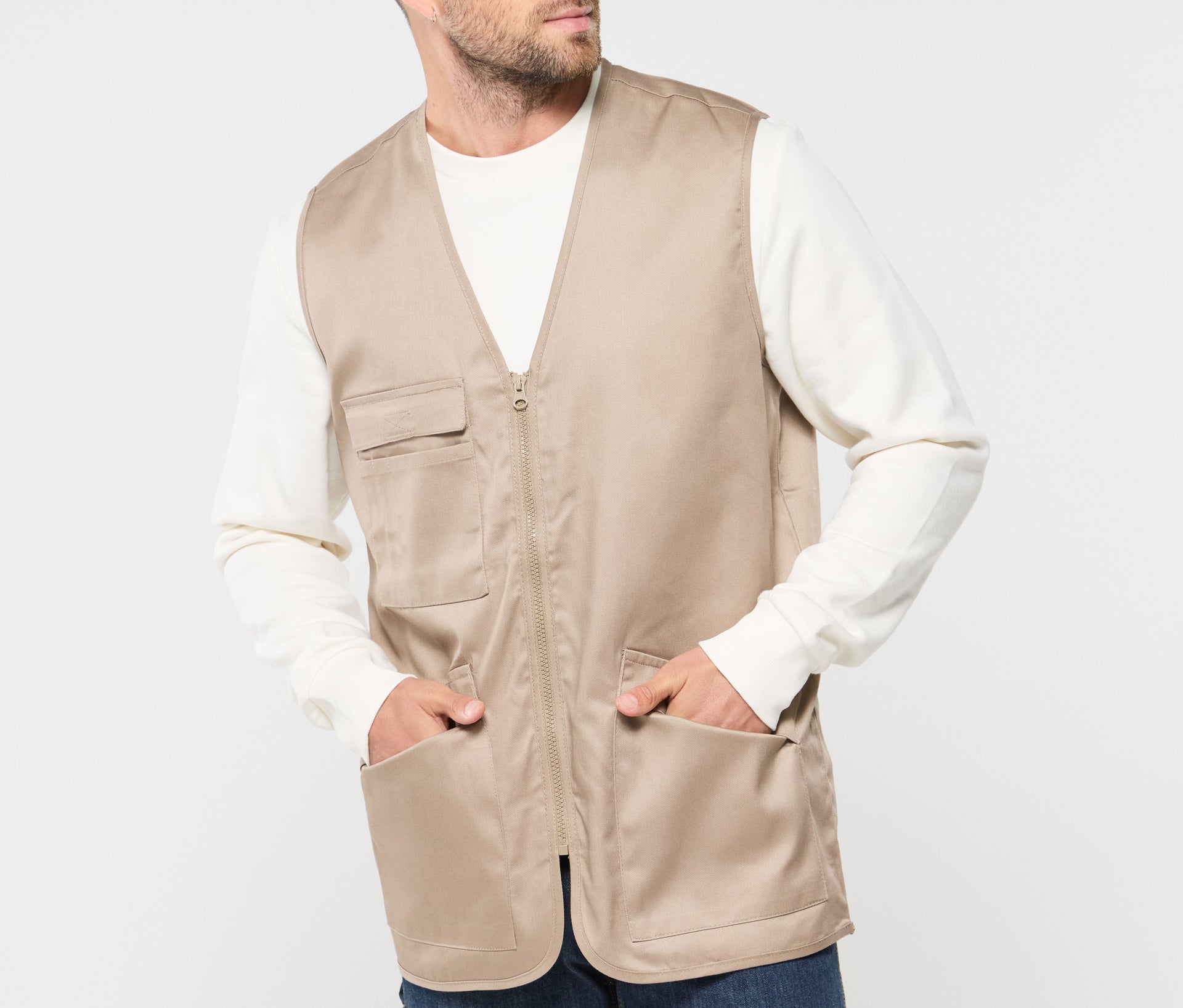 Gilet multi-poches polycoton