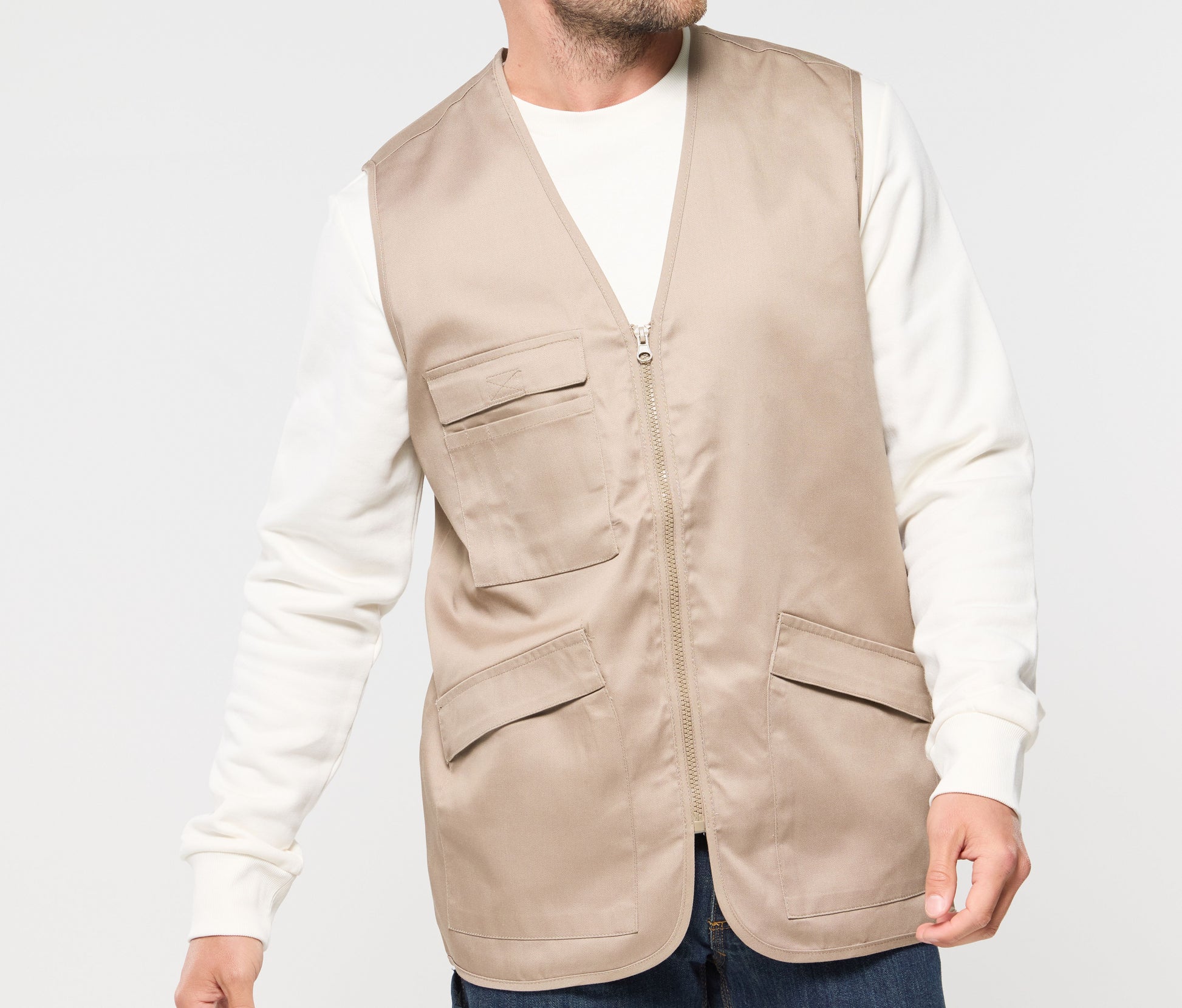 Gilet multi-poches polycoton