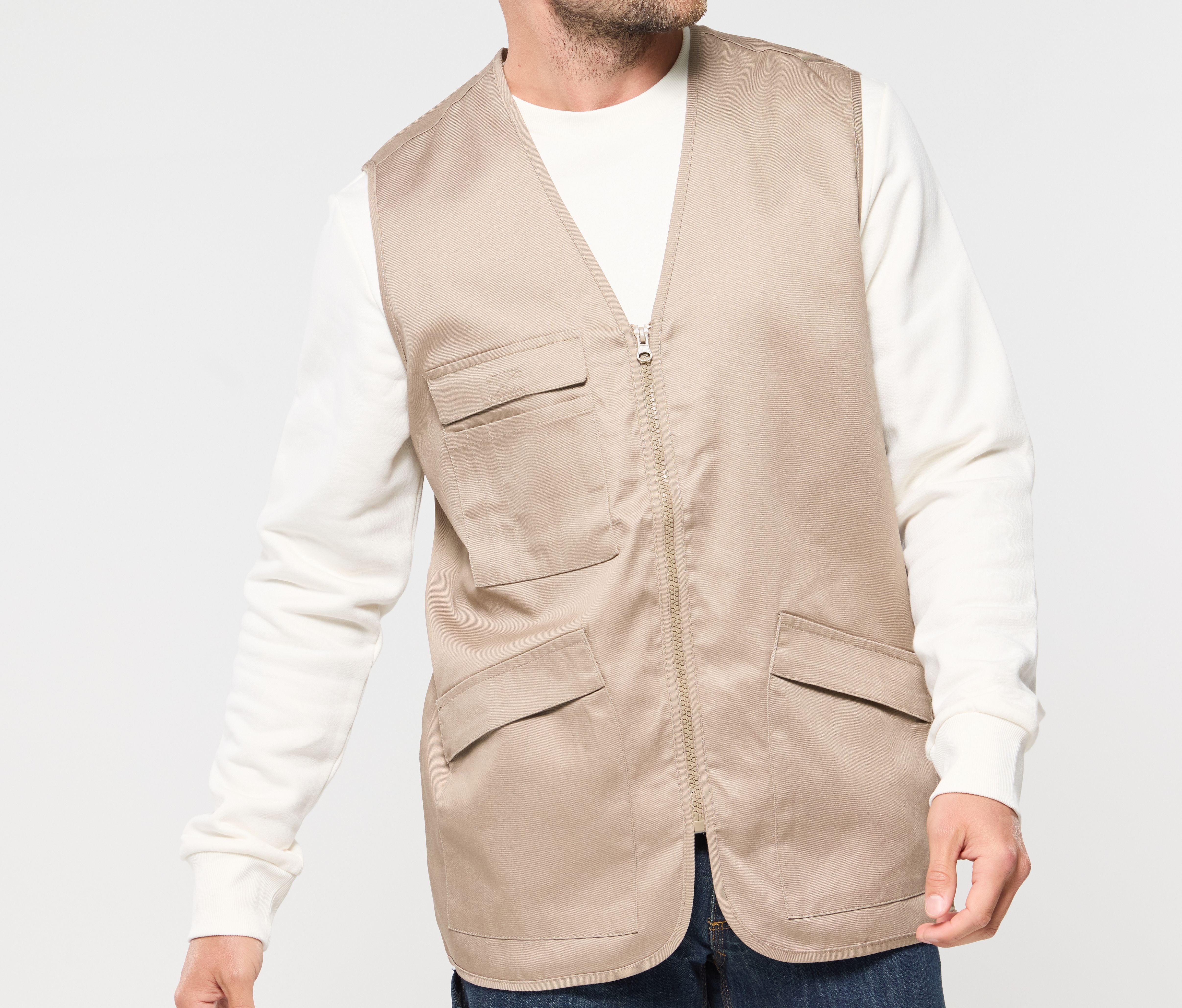 Gilet multi-poches polycoton