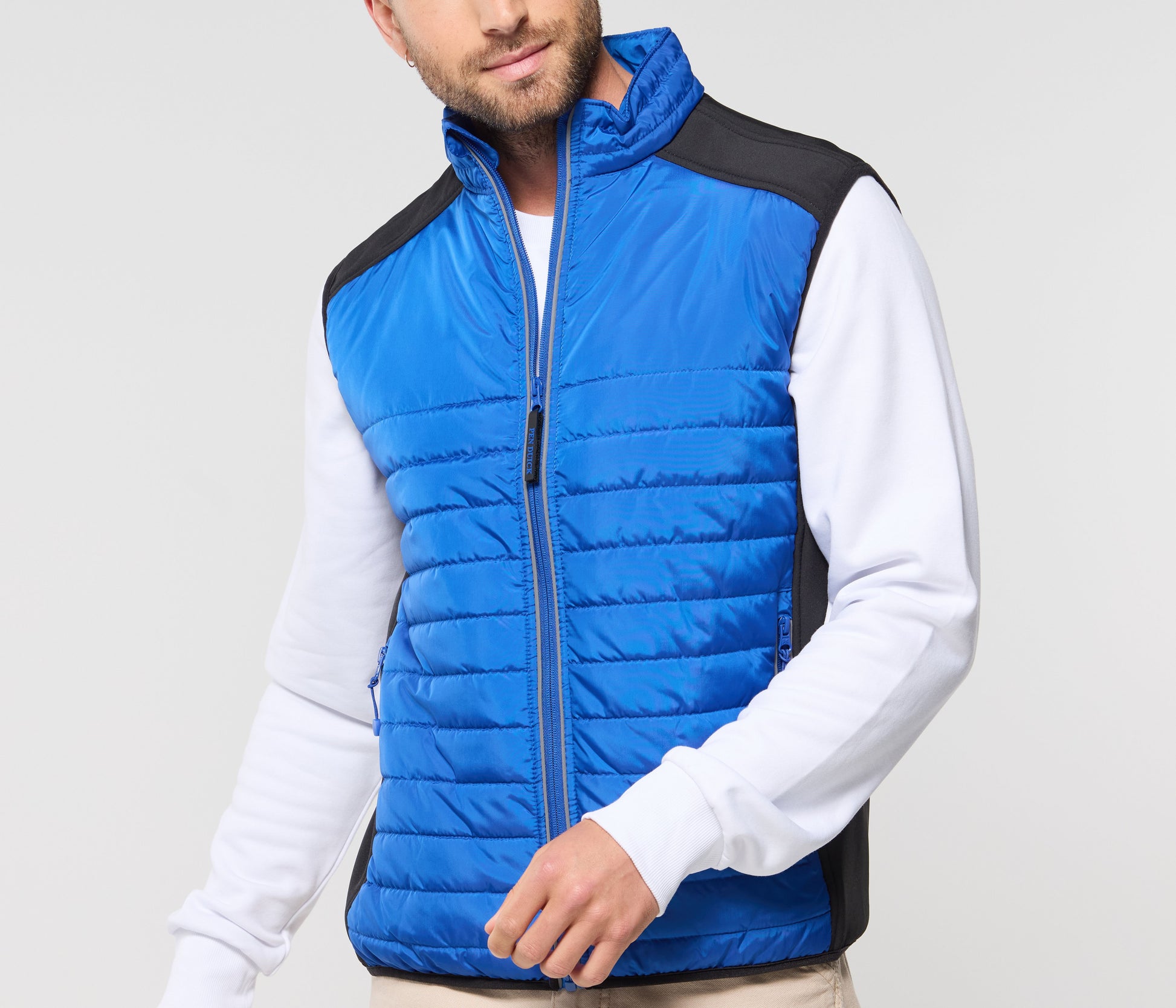 Bodywarmer bi-matière matelassé