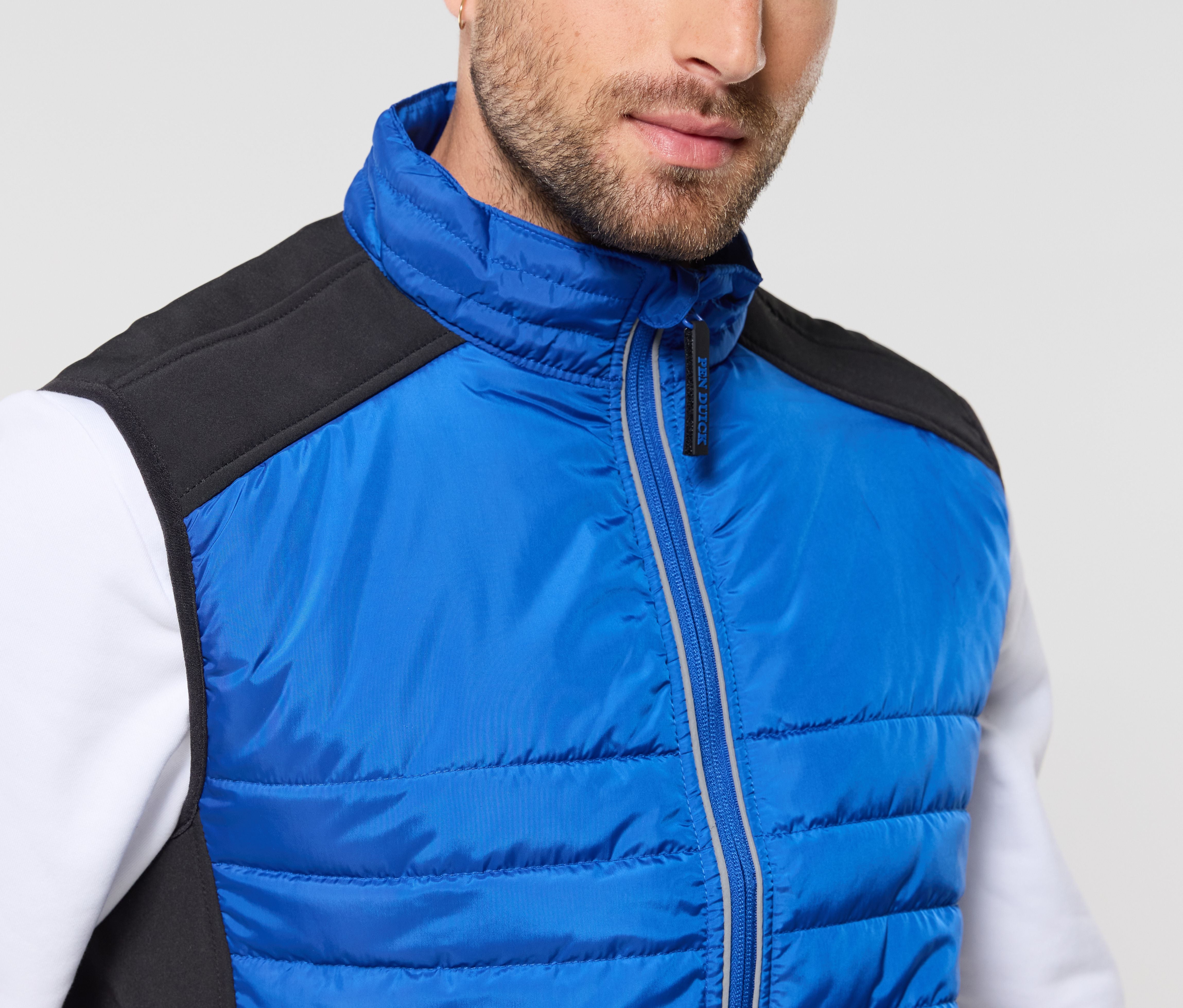 Bodywarmer bi-matière matelassé