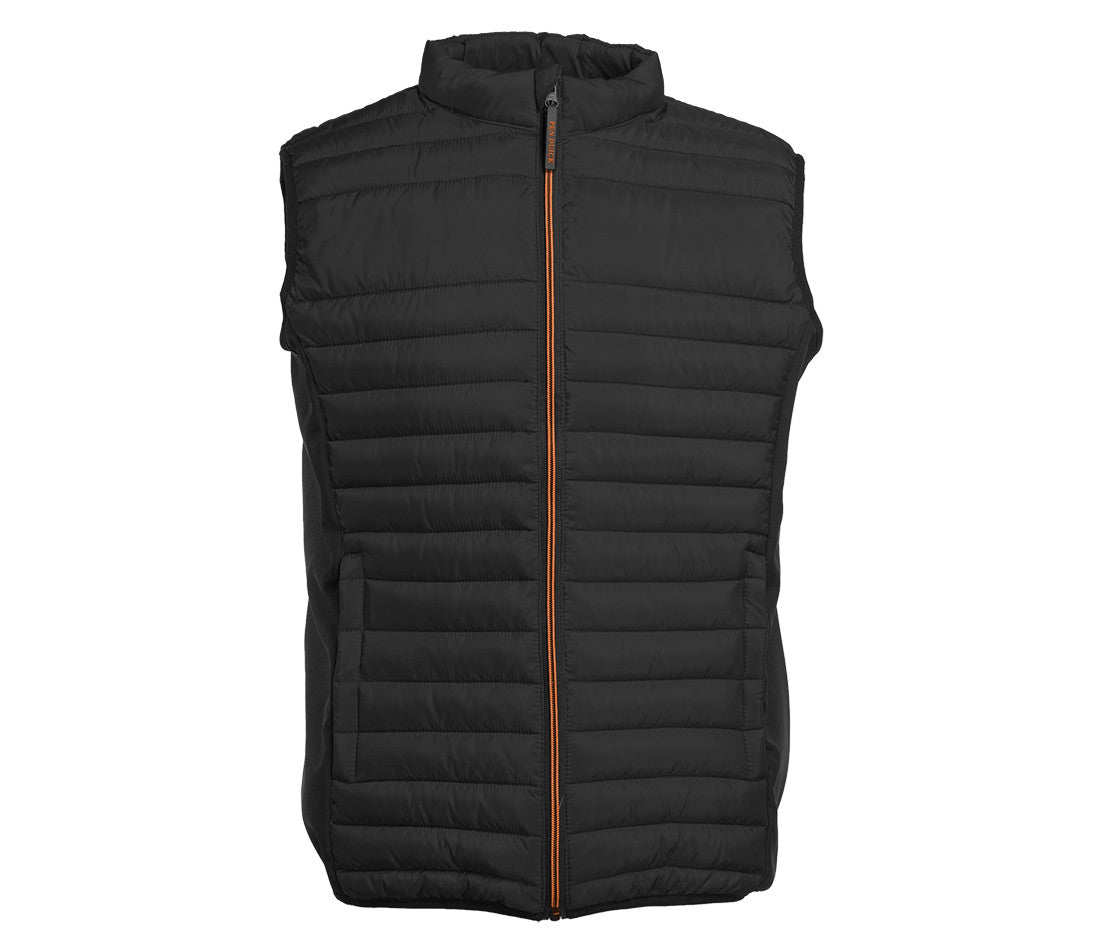 Bodywarmer Bi-Matière Homme - Black/black/orange