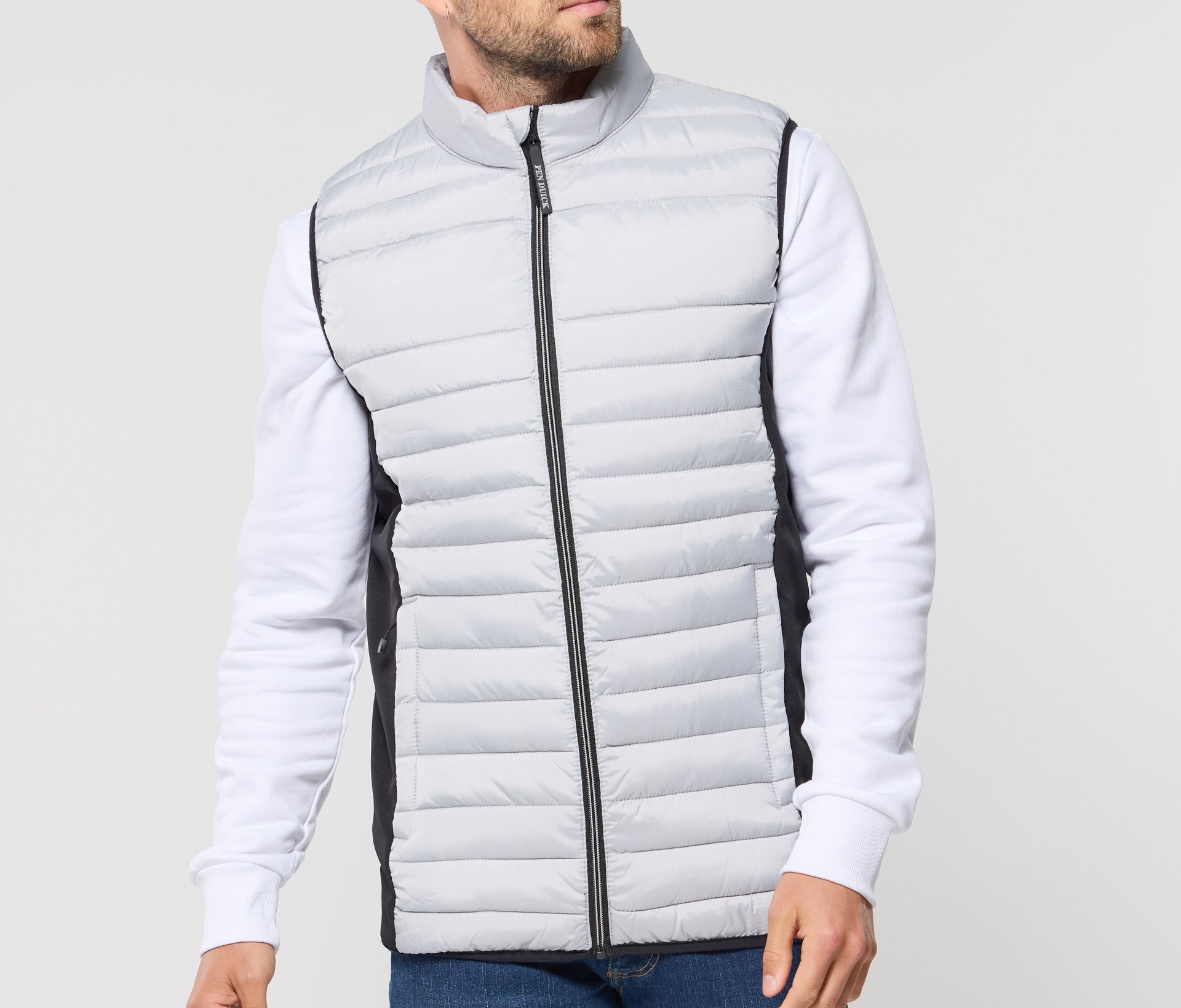 Bodywarmer bi-matière homme
