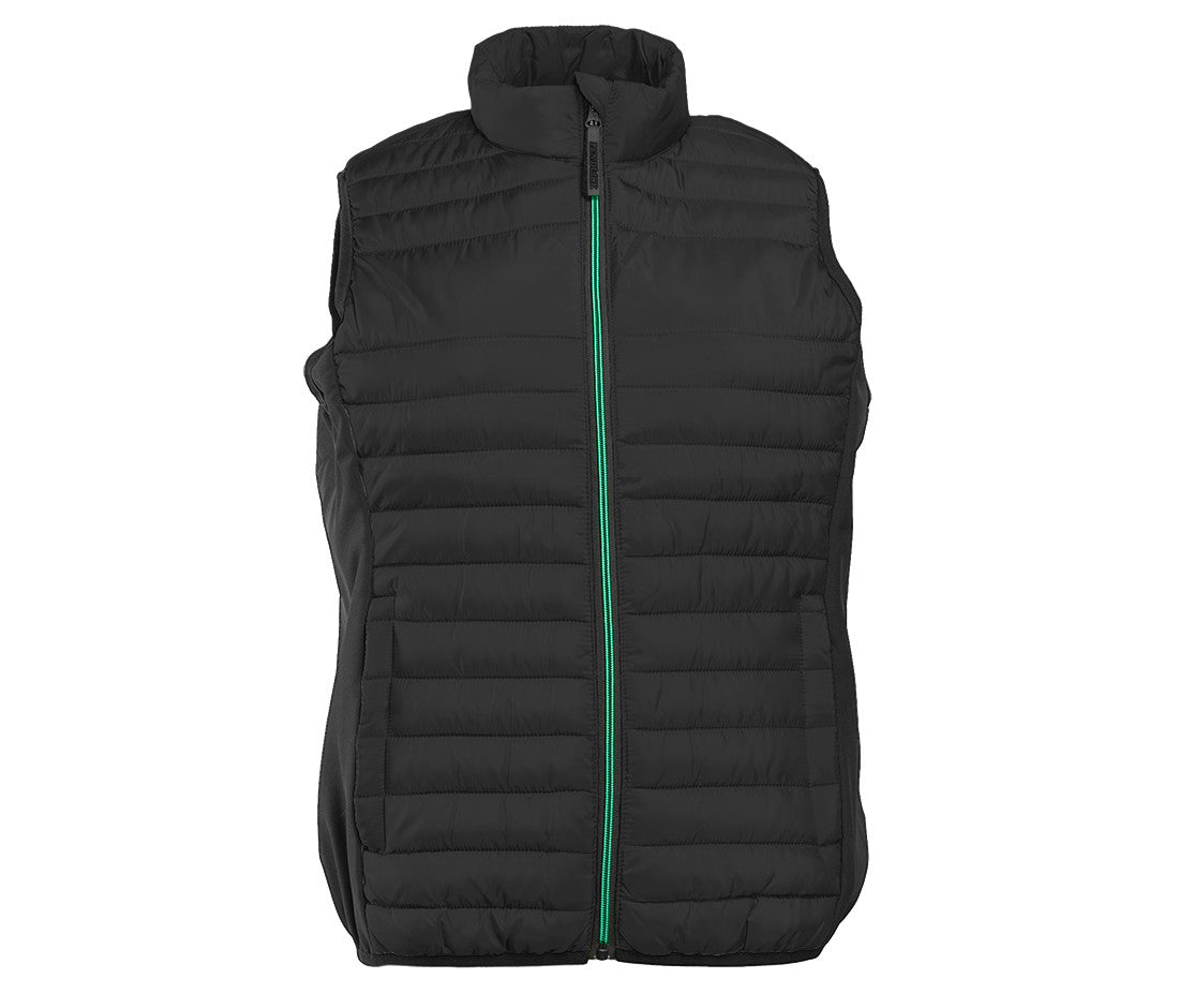 Bodywarmer Bi-Matière Femme - Black/black/kelly Green