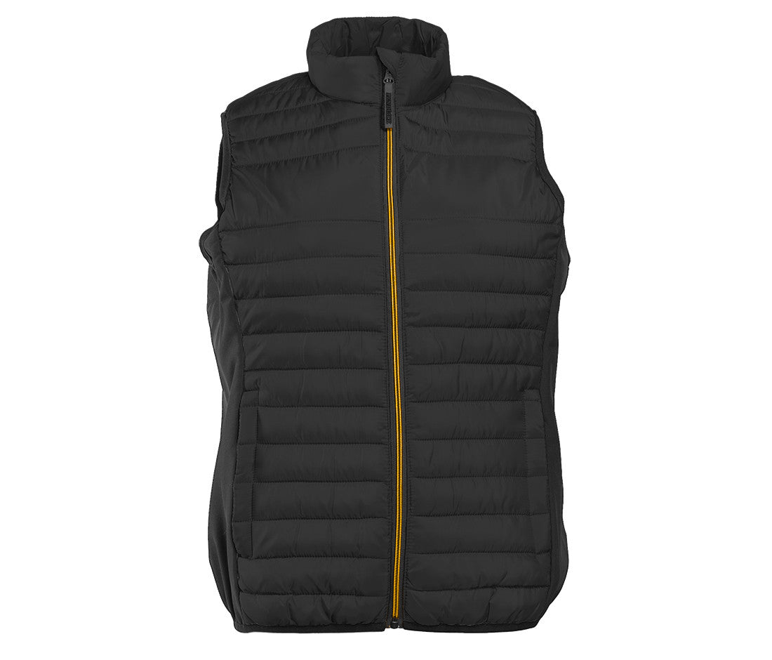 Bodywarmer Bi-Matière Femme - Black/black/gold