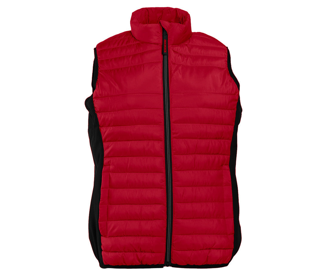Bodywarmer Bi-Matière Femme - Brick Red/black