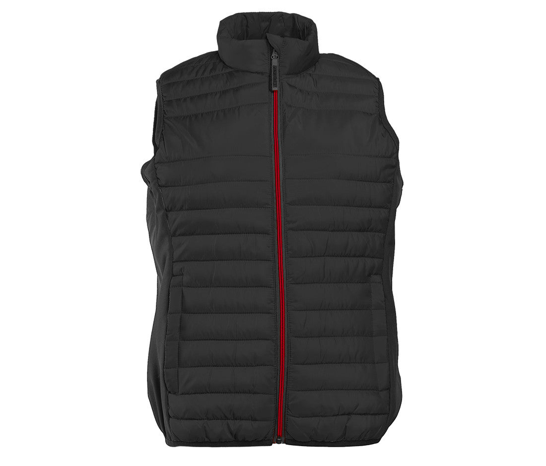 Bodywarmer Bi-Matière Femme - Black/black/red