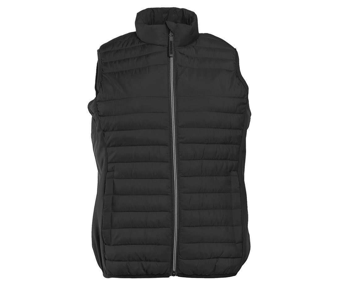 Bodywarmer Bi-Matière Femme - Black/black/silver