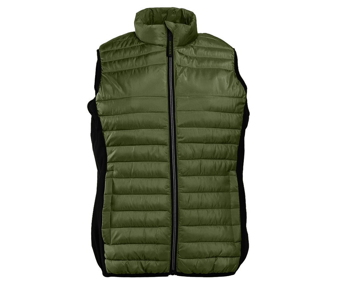 Bodywarmer Bi-Matière Femme - Olive/black