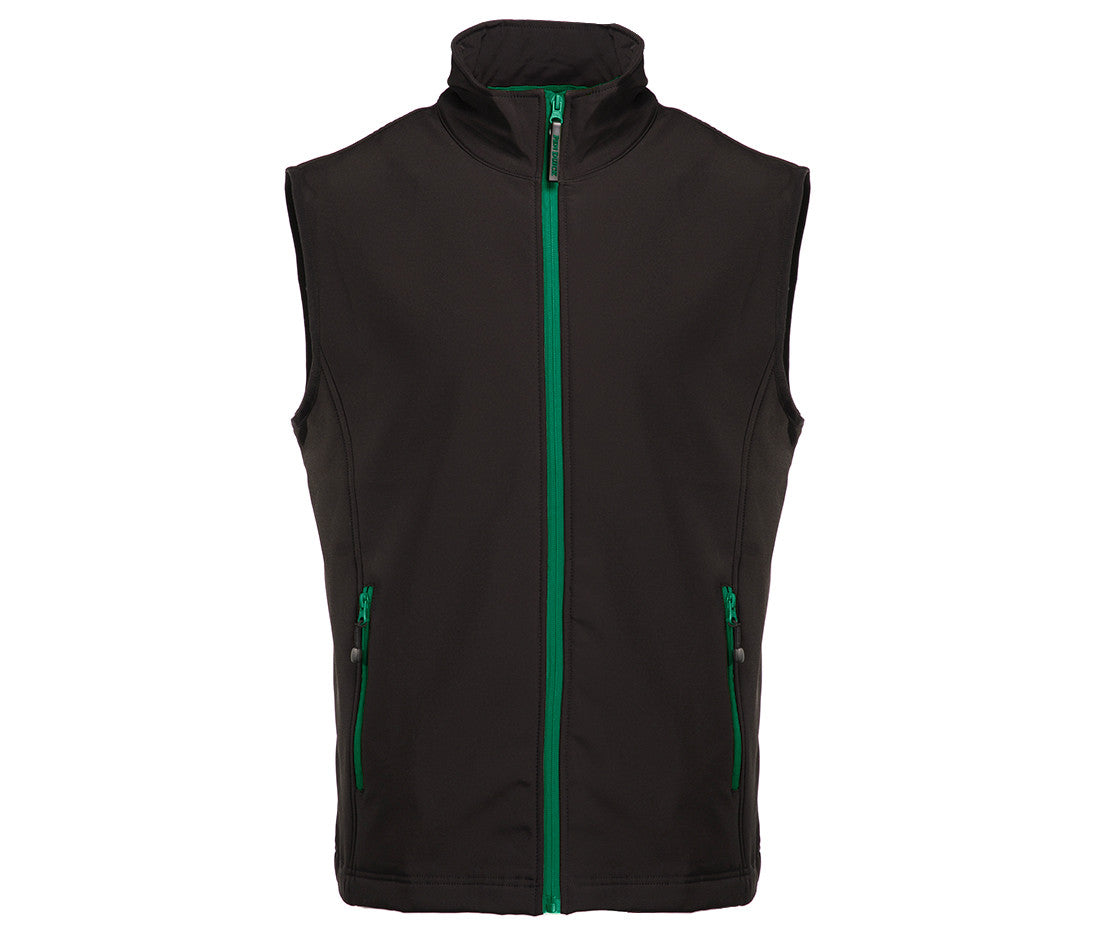 Bodywarmer Softshell 2 Couches - Black/kelly Green