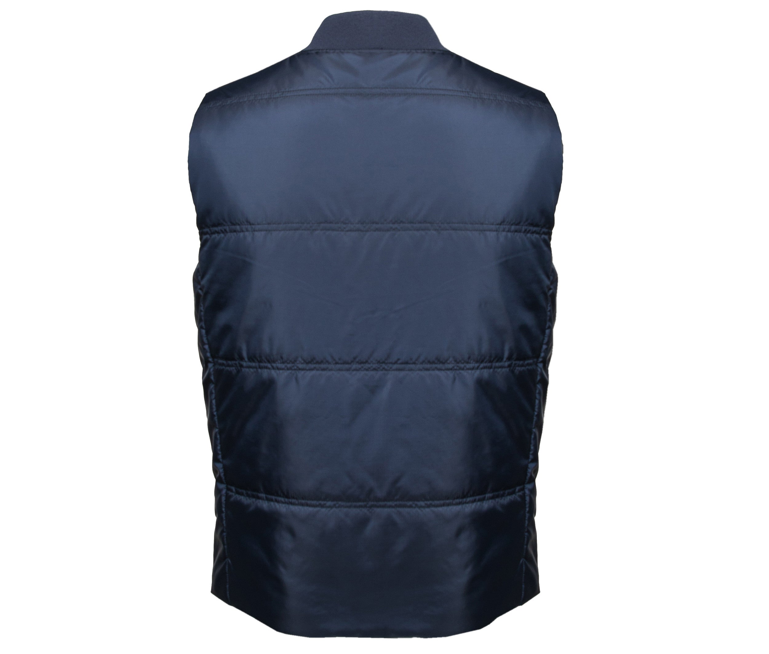 Bodywarmer Unisexe Avec Bord Côte Au Col - Navy