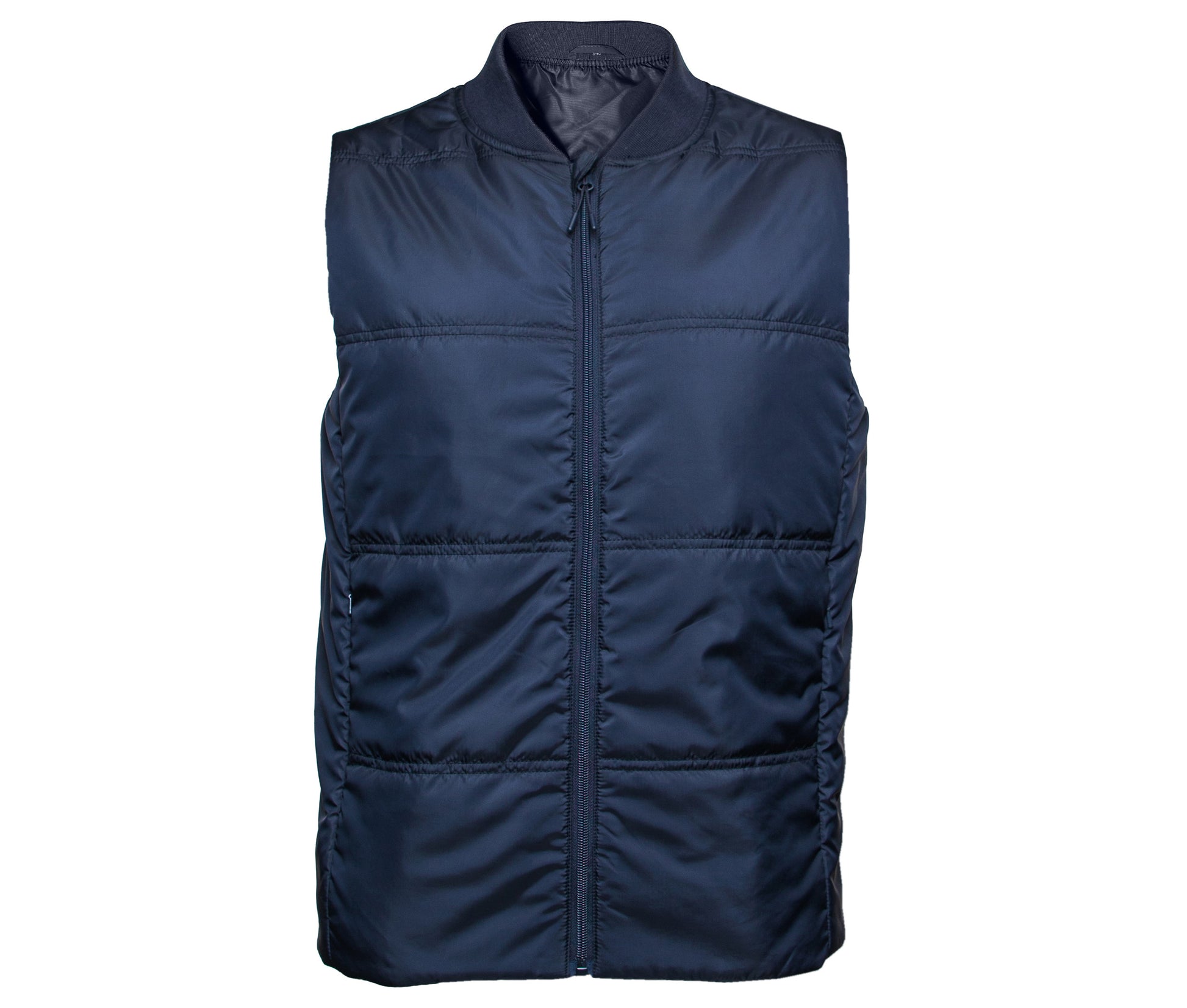 Bodywarmer Unisexe Avec Bord Côte Au Col - Navy