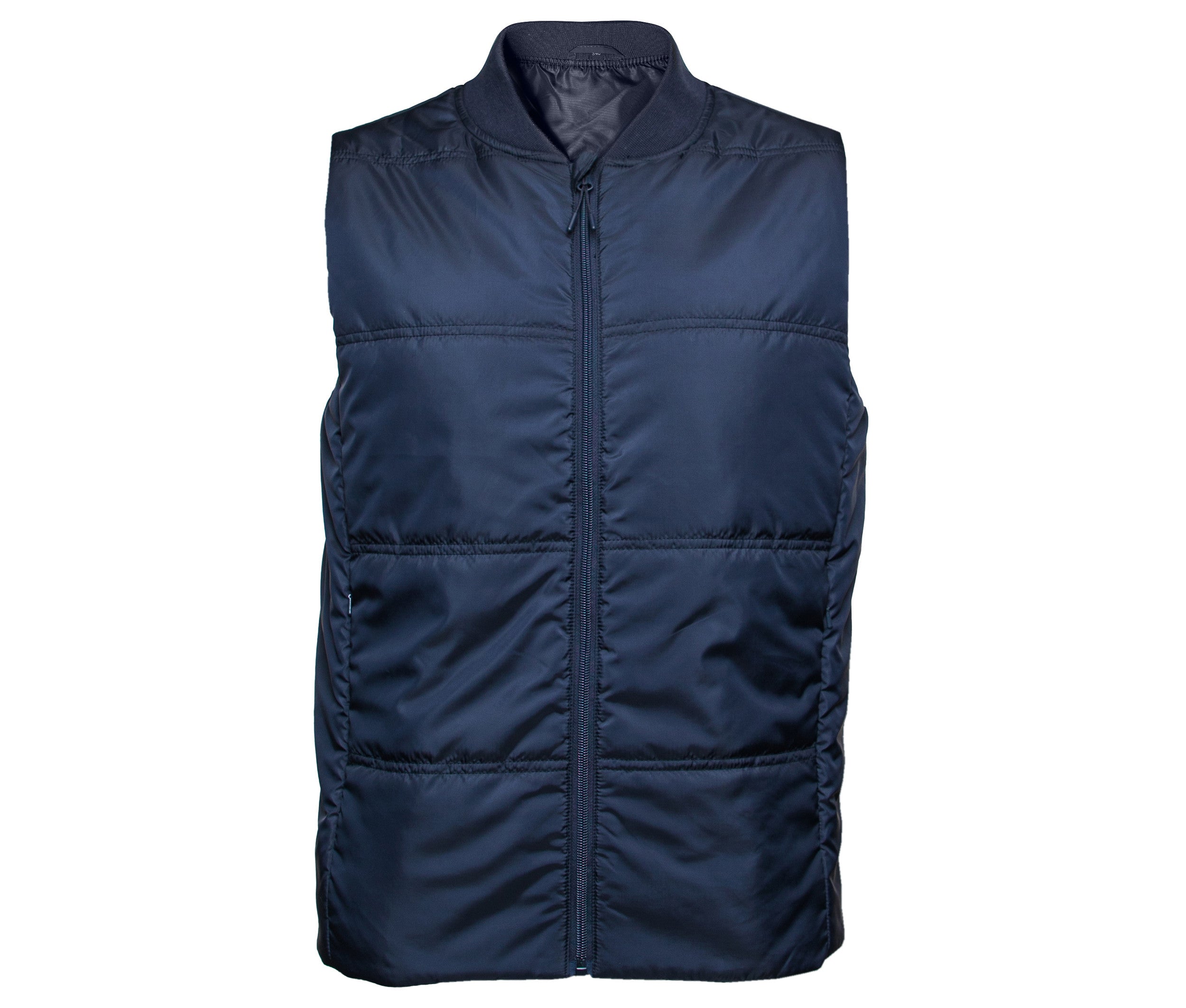 Bodywarmer Unisexe Avec Bord Côte Au Col - Navy