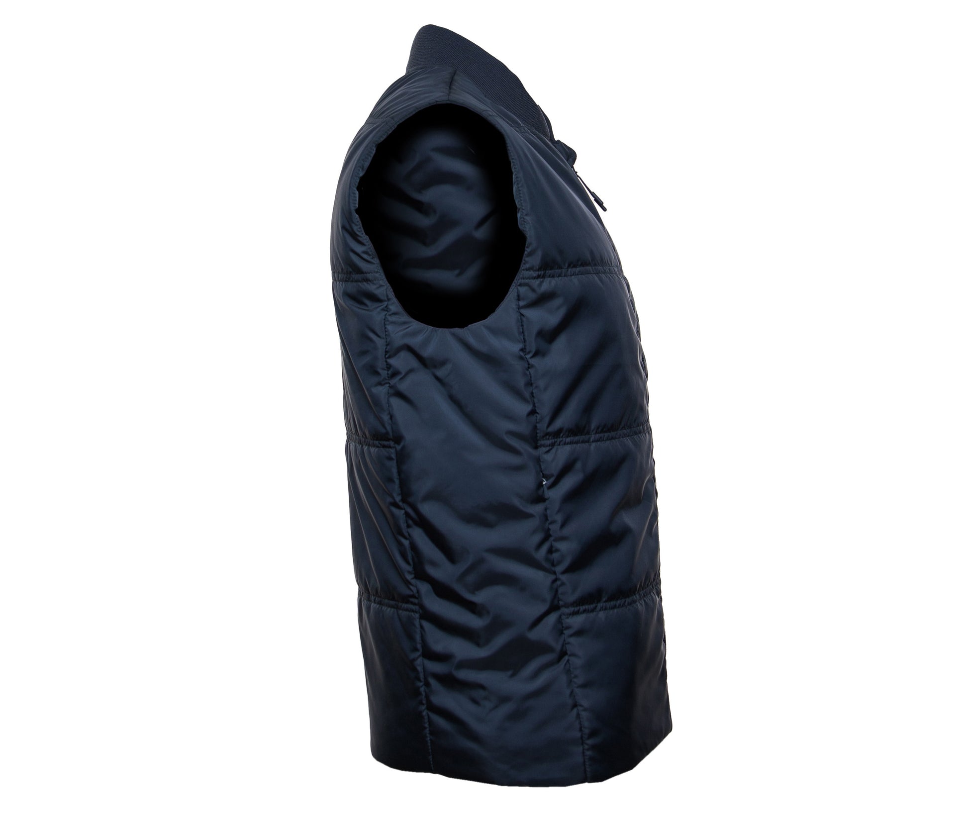 Bodywarmer Unisexe Avec Bord Côte Au Col - Navy