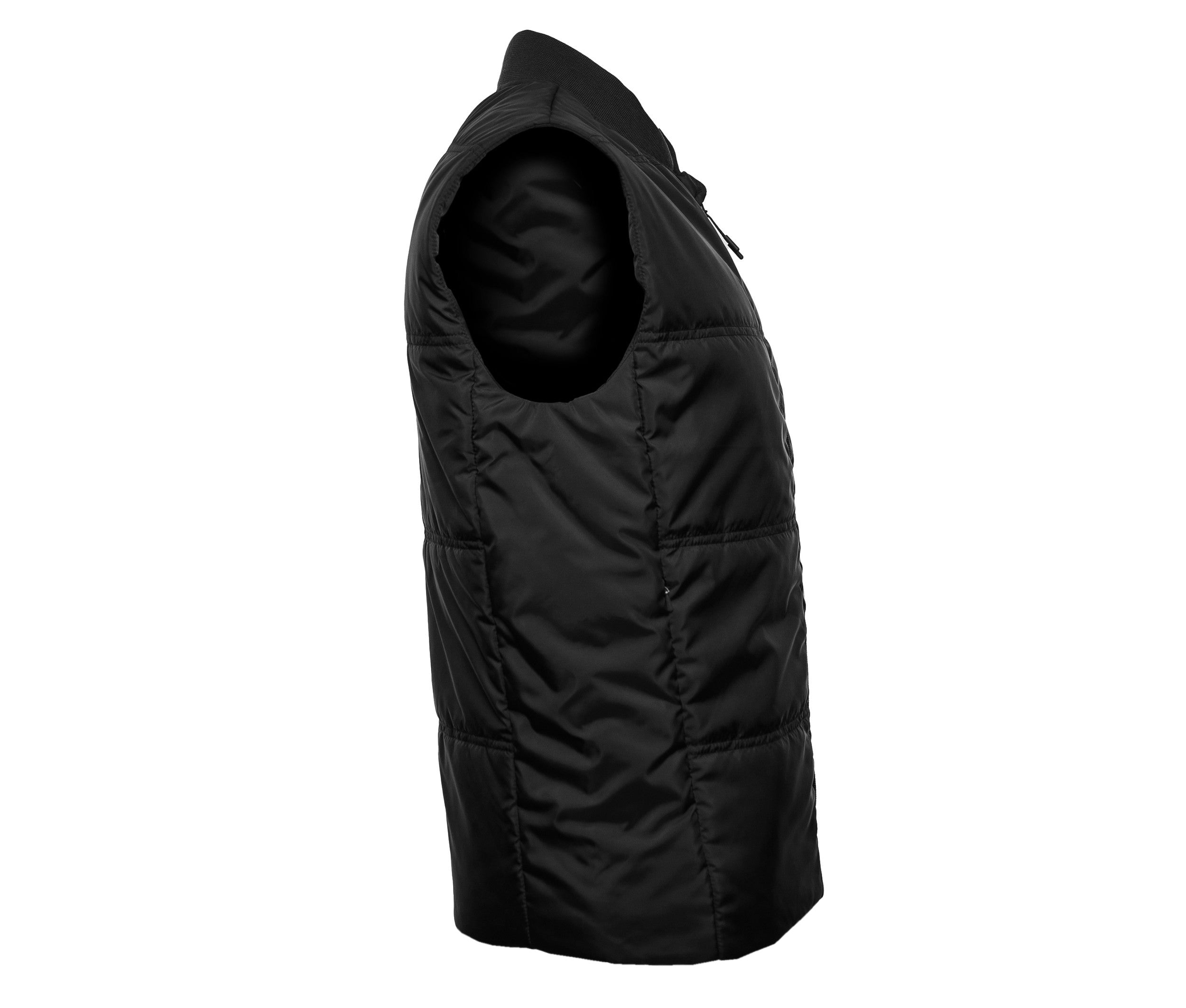 Bodywarmer Unisexe Avec Bord Côte Au Col - Black