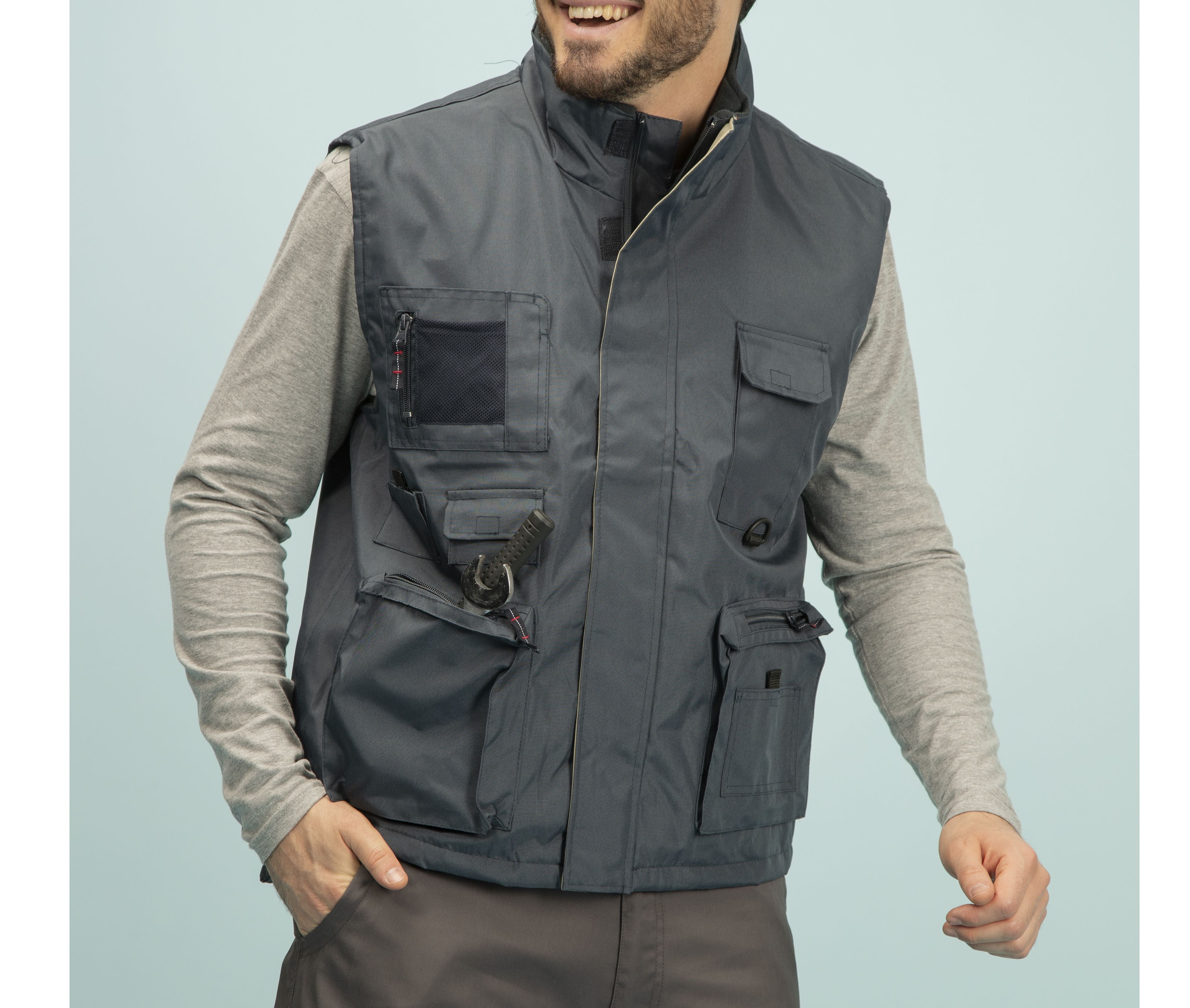 Bodywarmer Multi-Poches Doublé Polaire - Navy