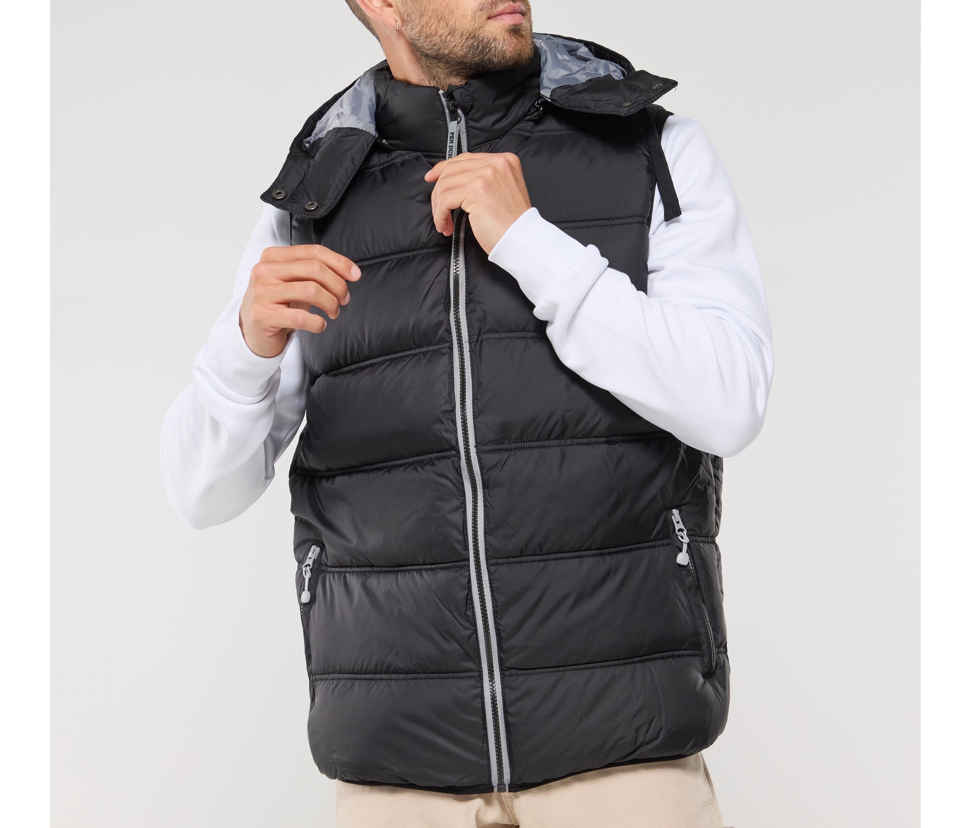 Bodywarmer doudoune homme avec capuche