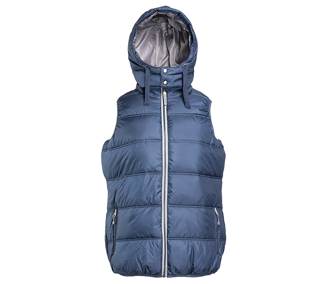Bodywarmer Doudoune Femme Avec Capuche - Navy/grey