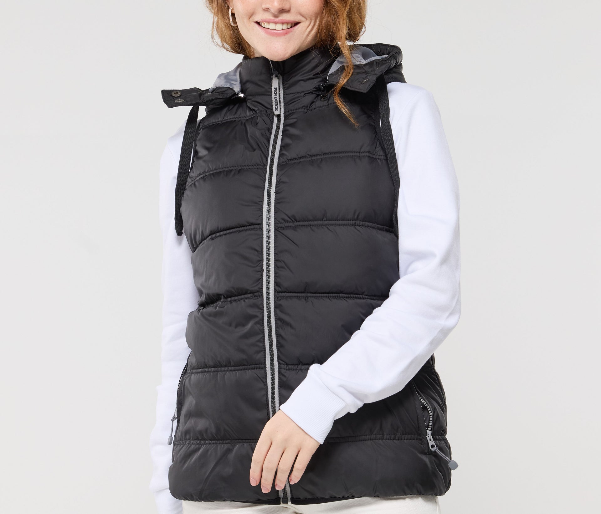 Bodywarmer doudoune femme avec capuche